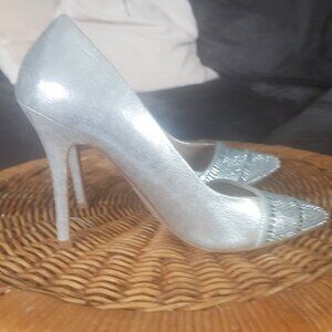 Silver Aldo heels